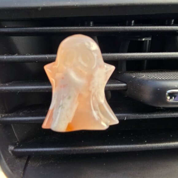 Flower Agate Ghost Crystal Car Vent Clip - Picture 2 of 3